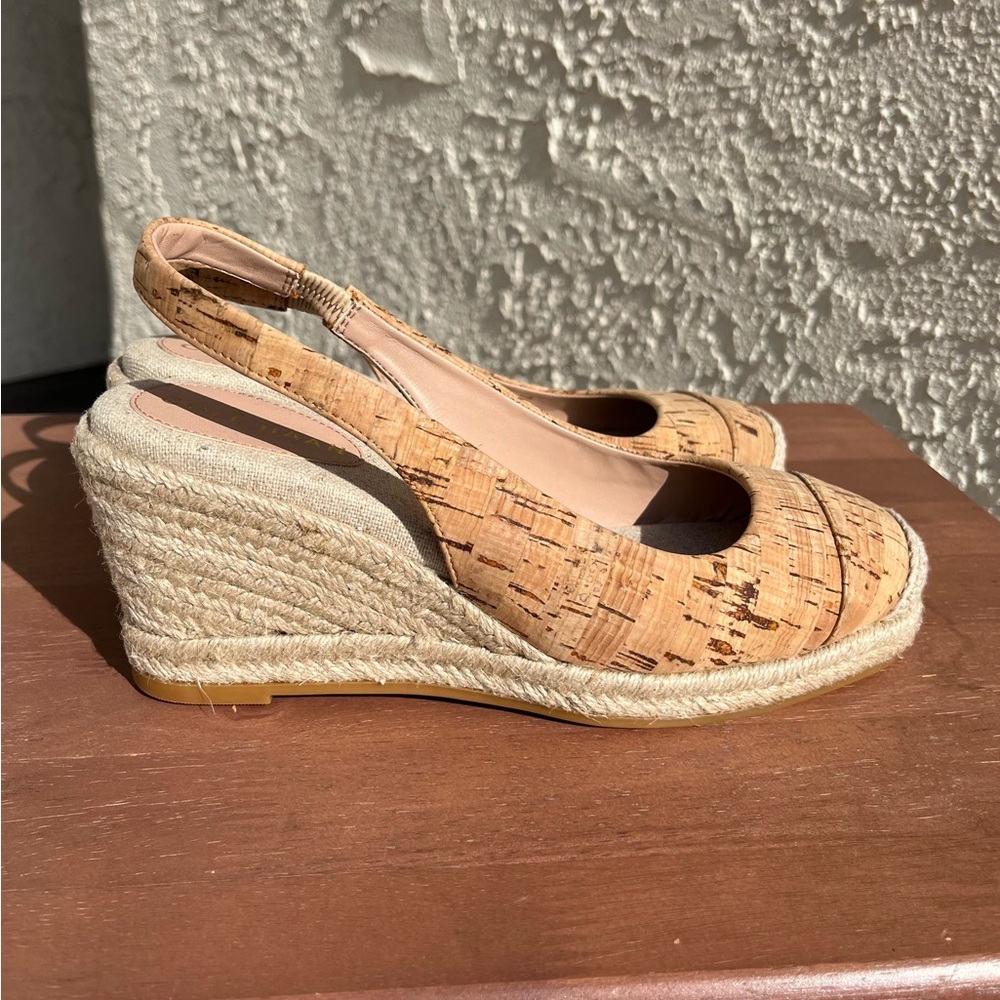 Cole Haan Espadrille Wedge Slingback Cork Size 7.5.